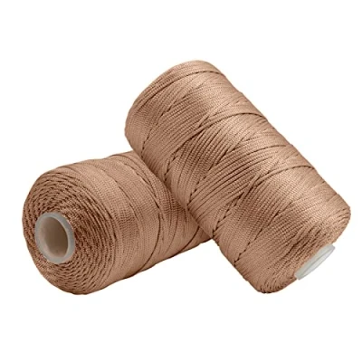 Image of Uiopa Macrame Cord 1.5mm x 400m, Nylon Yarn for Crochet and Knitting, Light Coffee String Craft Rope Wall Hangings, Dream Catchers, Jewelry Making, DIY Projects
