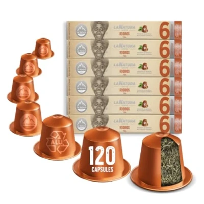 Image of La Natura Lifestyle 120 x Rooibos Tea in Aluminium Capsules, Compatible with Nespresso®3 Capsule Machines, 100% Recyclable, Caffeine Free from South Africa