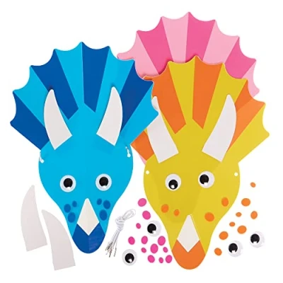 Image of Baker Ross FX573 Dinosaur Hat Kits Pack of 6, Party Dress Up Accessories