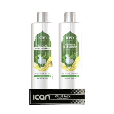 Image of ican London Herbal Formula Anti Dandruff Shampoo &amp; Sulfate Free Conditioner DUO PACK 500ML X 2
