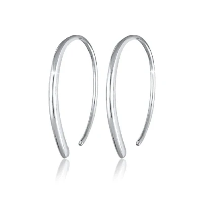 Image of Elli Earrings Ladies Creoles Pull Through Geo Basic in 925 Sterling Silver