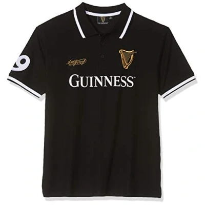 Image of Guinness Men&#039;s BLK 59 STR Collar S/S Polo Shirt, Black (Black Black), X Large