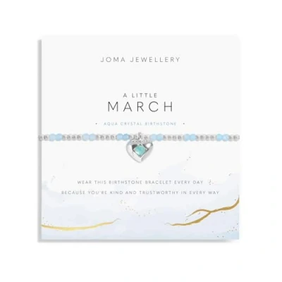 Image of Joma Jewellery March Aqua Crystal A Little Birthstone Beaded Stretch Bracelet