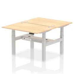 Image of Air B2B 1200x800mm Height Adjustable 2P Bench Desk CP Maple/Silver