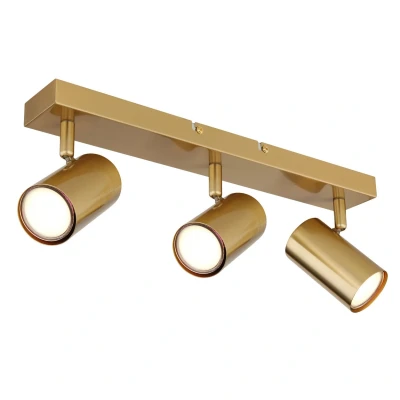 Image of Robby Ceiling Spotlight Bar Gold Colours Brushed 3x GU10