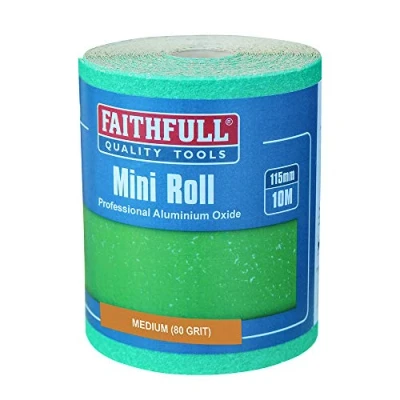 Image of Faithfull FAIAR1080G 10M Medium (80 Grit) Sandpaper Roll Green (Pro) 115mm x