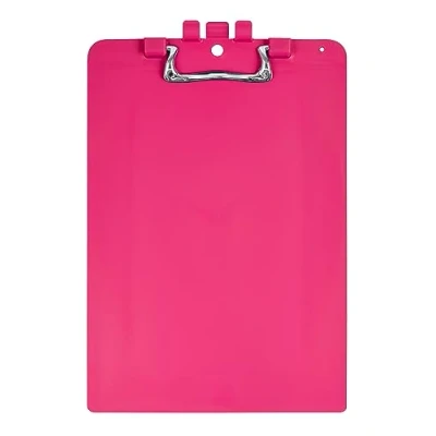 Image of Snopake A4 Pink Clipboard with Pen Holder, Heavy Duty Ergonomic Metal Clip and Hanging Hole [Pack of 1] 15896