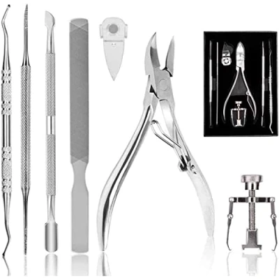 Image of Toenail Clippers Set 7Pcs, Staineless Steel Ingrown Tool Kit, Professional Toe Nail Nippers for &amp; Thick Nail, Surgery Grade Manicure Pedicure by OosoFitt