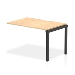 Image of Evolve Plus 1200mm Single Row Bench Desk Ext Kit Maple Top Black Frame