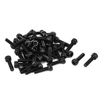 Image of Sourcingmap M3 x 12mm Carbon Steel Full Thread Hex Socket Cap Head Screws Bolts Black 50 Pcs
