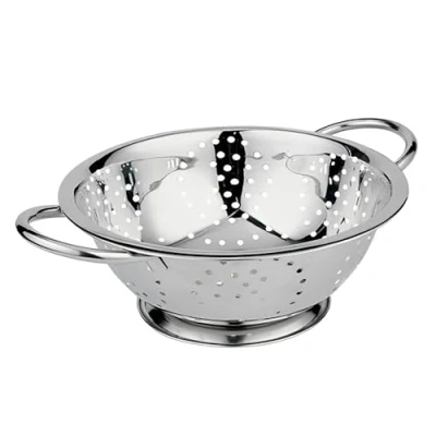 Image of Acense Stainless Steel Colander 24cm Coloured (Silver)