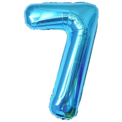 Image of Number Balloons 7,Blue 7 Balloon 40 Inch Giant Helium Foil for Boys Girls Party Decor Birthday Anniversary Graduation Decorations Supplies