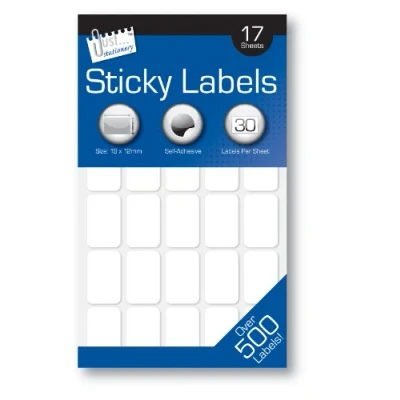 Image of Just Stationery 19x12mm Sticky Label White