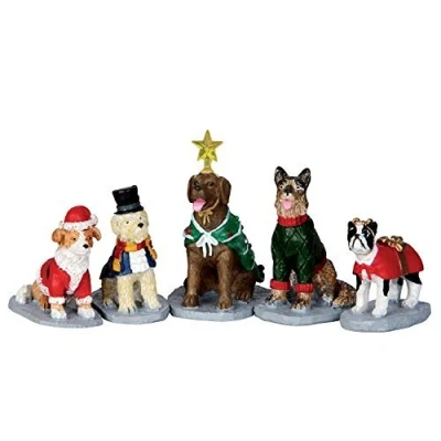 Image of Lemax Village Collection Costumed Canines Set of 5# 32126