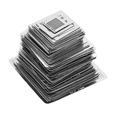 Image of BGA Reballing Stencils, 130pcs Universal Rework Net Stencils Steel Template Mesh Directly Heat Set Kit 6 Different Sizes, Not Easy to Deform