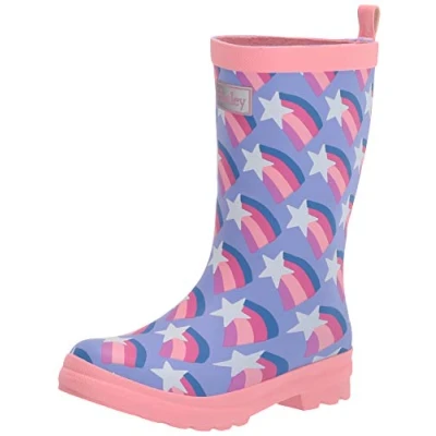 Image of Hatley Boy&#039;s Girl&#039;s Printed Wellington Rain Boots, Matte Shooting Stars, 3 UK Child