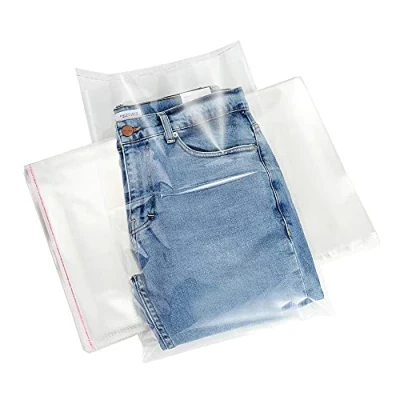 Image of MGE Pack of 100 Clear Cellophane 30x40 Self Seal Bags Plastic Bag for Gift, Sweets, Cookies, Clothes Display or Packaging Packing Adhesive