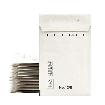Image of Padded Envelopes, Mailing Paper Bags with Bubble Inside, White, Peel and Seal Ofiturie (10 100 x 165 mm)