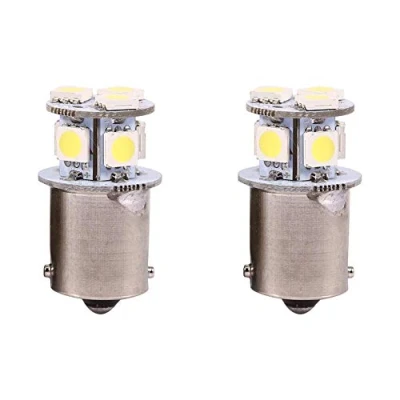 Image of Qiilu Brake Light Bulbs, 2pcs White BA15S R5W 1156 5050 8SMD LED Car Lights Bulbs