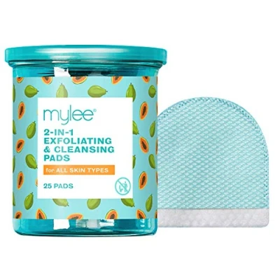 Image of Mylee 2 In 1 Exfoliating &amp; Cleansing pads Ideal for Travelling Make Up Vegan Cruelty Free 25 Jar