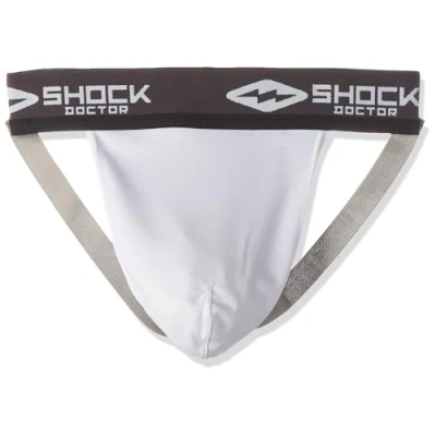 Image of Shock Doctor boys Protective athletic undershorts, White, Adult X Large US