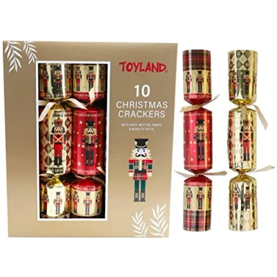 Image of 10 Christmas Crackers Deluxe Gifts Party Hat Joke x 14