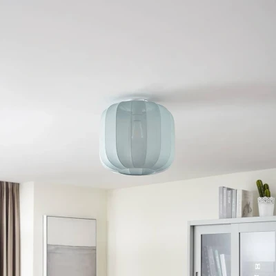 Image of Lindby Helin ceiling light, blue, fabric, Ø 35 cm