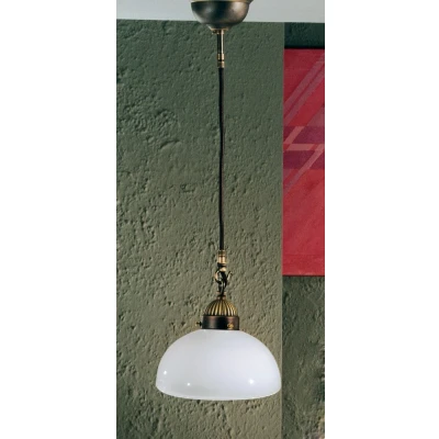 Image of Nonna Cottage Style Glass Dome Pendant Light Matt Antique Brass, 1x E27