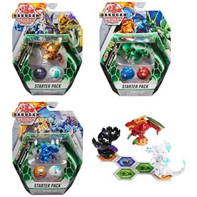 Image of Bakugan Starter Pack 3 Pack, Sharktar Ultra, Geogan Rising Collectible Action Figures