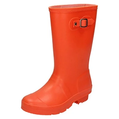 Image of Spot On Girls Wellington Boots Orange Synthetic UK Size 13 EU 32 US 1