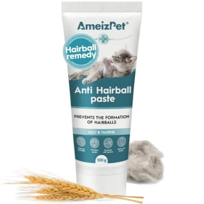 Image of AmeizPet Hairball Remedy for Cats, Anti Malt Paste Pet Fur, Treatment Long &amp; Short Fur 100g (3.52 Oz)