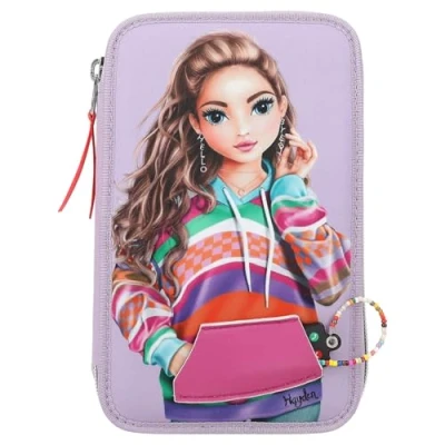 Image of Depesche TOPModel Joy Triple Pencil Case with Applied Smartphone Purple