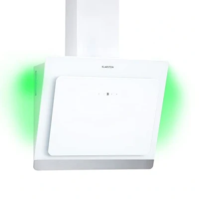 Image of Klarstein Kitchen Cooker Hood, Angled Hoods 60cm, Extractor Fan for Kitchens w/RGB LED Lights, Carbon Hood Filter, 563m3/h Airflow Hoods,