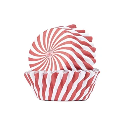 Image of PME Foil Lined Cupcake Cases Candy Cane, Pack of 30, Multicolor, Small