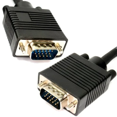 Image of kenable SVGA PC Monitor Cable 15 Pin Male to VGA Lead 5m Black [5 metres]