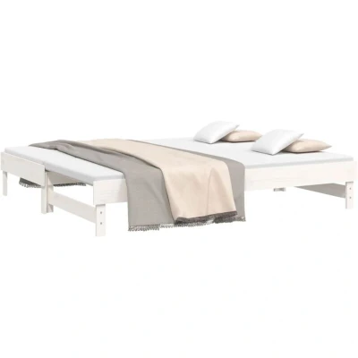 Image of vidaXL Pull out Day Bed without Mattress White 2x(80x200) cm
