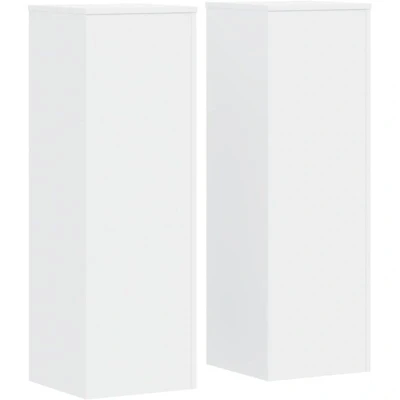 Image of vidaXL Plant Stands 2 pcs White 33x33x100 cm Engineered Wood