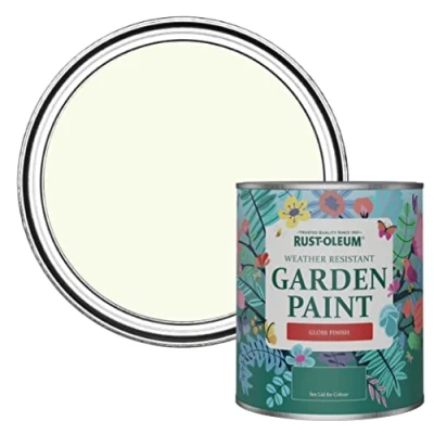 Image of Rust Oleum Green Mould Resistant Garden Paint In Gloss Finish Apple Blossom 750ml