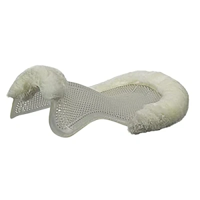Image of Acavallo Therapeutic Gel Pad 1/2 Sheepskin Edge Colour: Transparent/White Size: L