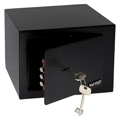 Image of HMF 49216 02 Safe Small with Key, Furniture Safe, 23 x 17 cm, Black