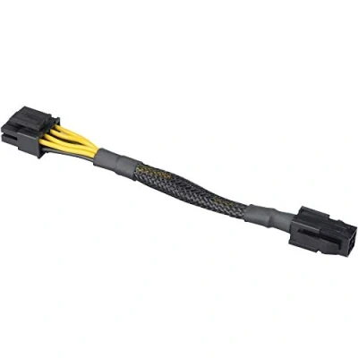 Image of Akasa 4 pin to 8 ATX PSU Adapter Cable Convert connector Power Supply 15cm AK CBPW10 15BK