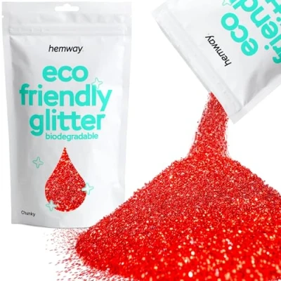 Image of Biodegradable Glitter Red Eco Friendly Plant Based Bio Chunky for Face Body Hair Craft Resin Festival Makeup Eyeshadow 100g / 3.5oz