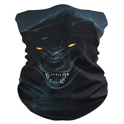 Image of Sawhonn Cool Dark Wild Wolf Face Mask Headwear Headband Bandana Neck Gaiter Magic Scarf Balaclavas Headwraps for Outdoor Women Men