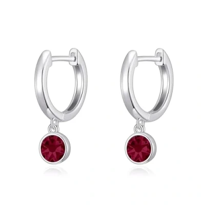 Image of Philip Jones Red Crystal Hoop Earrings Created with Zircondia® Crystals