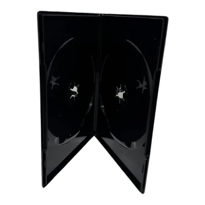 Image of 10 x Amaray Slim Double Black DVD Disc Case (Face on Face) 7mm Spine in Dragon Trading Packaging