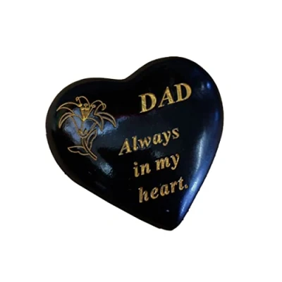 Image of AngraveMemorials Special Dad Graveside Memorial Black Heart Grave Plaque Ornament Decoration