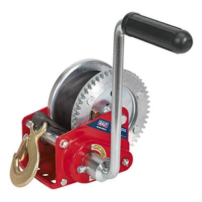 Image of Sealey Geared Hand Winch with Brake &amp; Webbing 540kg Capacity