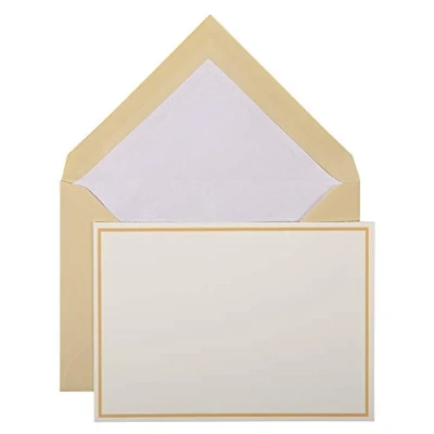 Image of Clairefontaine Ref 32606L G.Lalo Correspondence Writing Set Includes 10 x 10.7 15.2cm, 300gsm Cards + 11.4 16.2 Lined Gummed Envelopes Sand