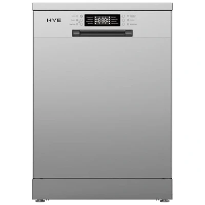 Image of HYE Freestanding Dishwasher Machine 60cm Full Size, 14 Place Settings, 9 Programmes with Quick Wash &amp; Eco, Silver, Delay Timer, E Rated, 49dB, Cutlery Basket DW0114PS04 [2025]