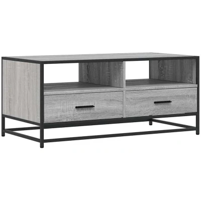 Image of vidaXL Coffee Table End Side Grey Sonoma Engineered Wood and Metal